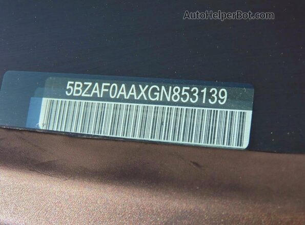 5BZAF0AAXGN853139 2016 NISSAN NV Коричневый Вид задней части салона