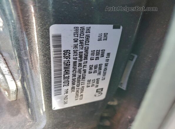 6G3F15RW4HL301072 2017 CHEVROLET SS Угольный Вид наклейки с VIN-кодом