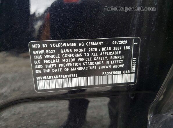 WVWAR7AN5PE015782 2023 VOLKSWAGEN ARTEON Черный Вид наклейки с VIN-кодом