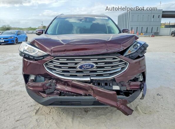 2FMPK3K90KBC15770 2019 FORD EDGE Maroon Vista trasera