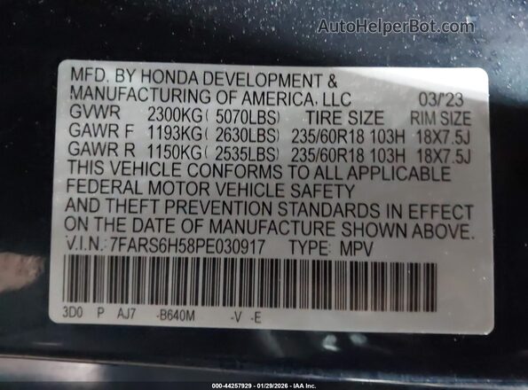 7FARS6H58PE030917 2023 HONDA CR-V HYBRID Navy Вид подкапотного пространства