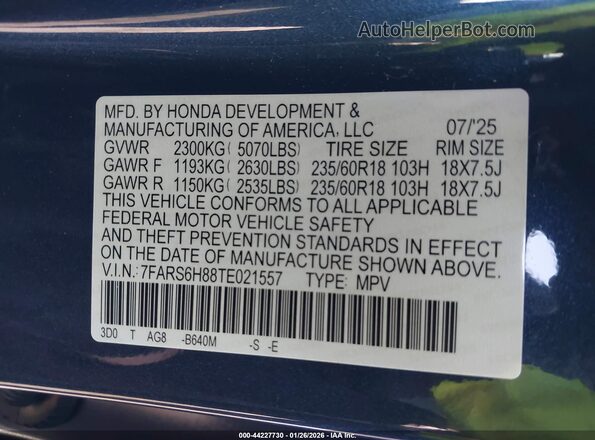 7FARS6H88TE021557 2026 HONDA CR-V HYBRID Navy Вид подкапотного пространства