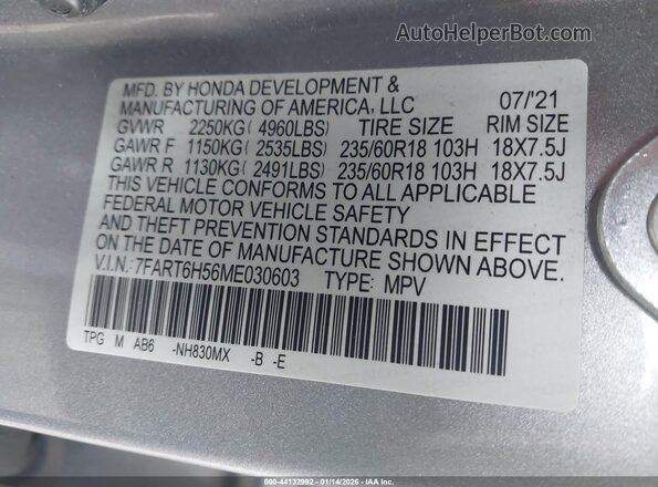 7FART6H56ME030603 2021 HONDA CR-V HYBRID Gray Widok komory silnika