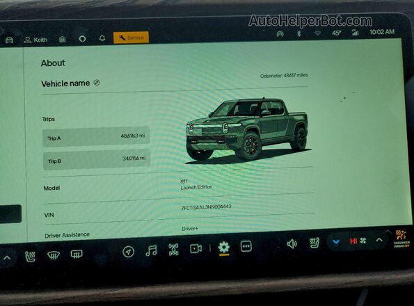 7FCTGAAL3NN004443 2022 RIVIAN R1T Gray Вид щитка приладів