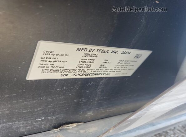7G2CEHED3RA019188 2024 TESLA CYBERTRUCK Серебряный Вид подкапотного пространства