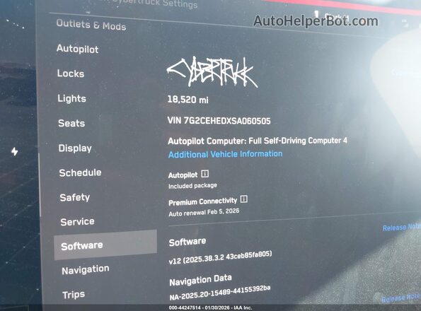 7G2CEHEDXSA060505 2025 TESLA CYBERTRUCK Серебряный Вид задних сидений