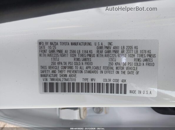 7MMVABAL2TN457018 2026 MAZDA CX-5 Белый Вид подкапотного пространства