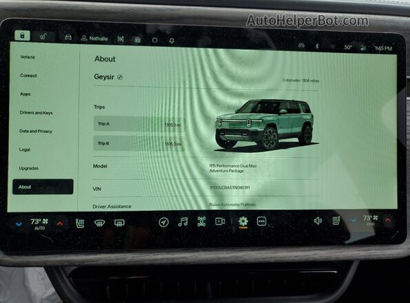 7PDSGCBA5TN080391 2026 RIVIAN R1S Gray Вид щитка приладів