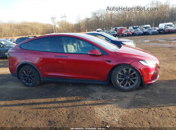 7SAXCAE5XRF442687 2024 TESLA MODEL X Red Widok zestawu wskaźników