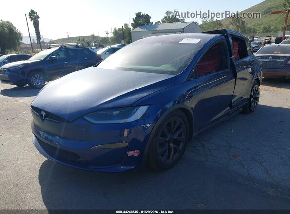 7SAXCBE57RF444161 2024 TESLA MODEL X Blue Передня ліва чверть