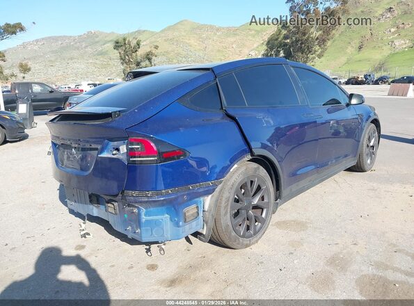 7SAXCBE57RF444161 2024 TESLA MODEL X Blue Задня права чверть