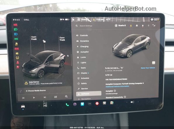 7SAYGDED8SA375060 2025 TESLA MODEL Y Черный Вид задних сидений