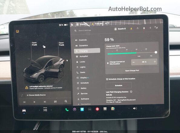 7SAYGDED8SA375060 2025 TESLA MODEL Y Черный 
