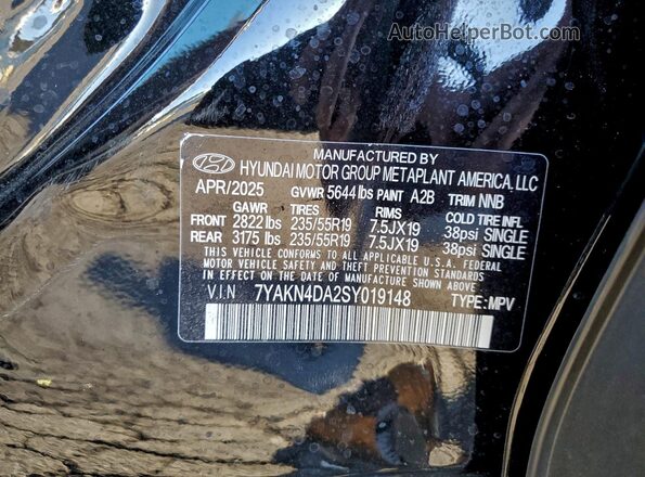 7YAKN4DA2SY019148 2025 HYUNDAI IONIQ Черный Вид подкапотного пространства