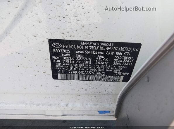 7YAKR4DA3SY028672 2025 HYUNDAI IONIQ 5 Белый Вид подкапотного пространства