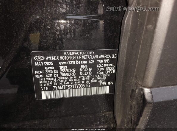 7YAMTFS31TY005032 2026 HYUNDAI IONIQ 9 Черный Вид подкапотного пространства