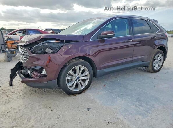 2FMPK3K90KBC15770 2019 FORD EDGE Maroon Trasero izquierdo