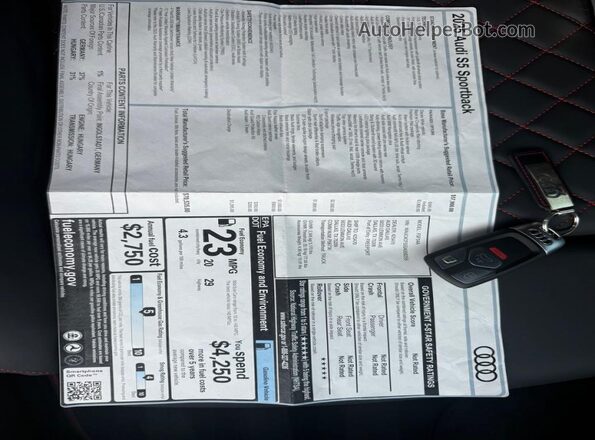 WAUC4CF55SA008255 2025 AUDI S5 Белый Вид подкапотного пространства