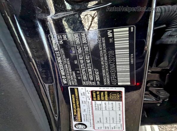4JGFB4KBXNA732708 2022 MERCEDES-BENZ GLE Черный Вид задней части салона