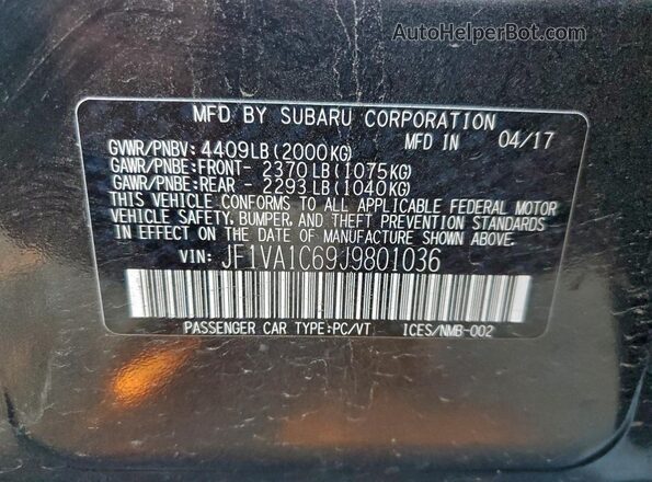 JF1VA1C69J9801036 2018 SUBARU WRX Угольный Вид подкапотного пространства
