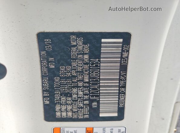 JF1ZCAC13J8601534 2018 SUBARU BRZ Белый Вид подкапотного пространства