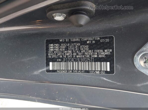 JF1ZCAC13L9702571 2020 SUBARU BRZ Gray Vista del compartimento del motor