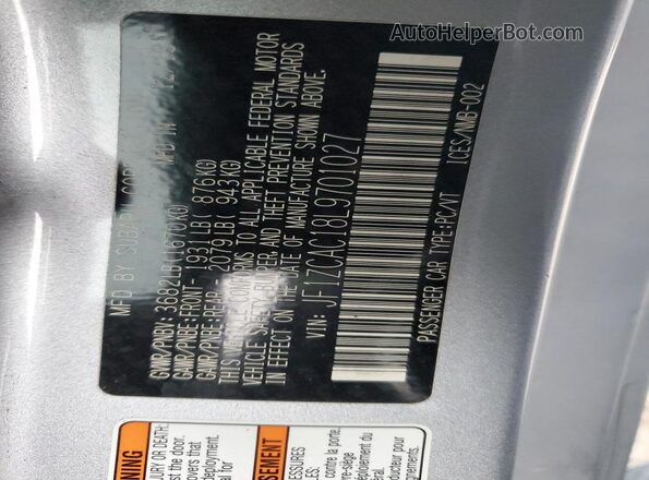 JF1ZCAC18L9701027 2020 SUBARU BRZ Silver Widok komory silnika