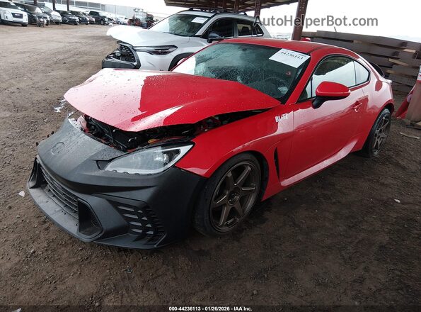 JF1ZDBB19R9702815 2024 SUBARU BRZ Red წინა მარცხენა ხედი სამი მეოთხედიდან