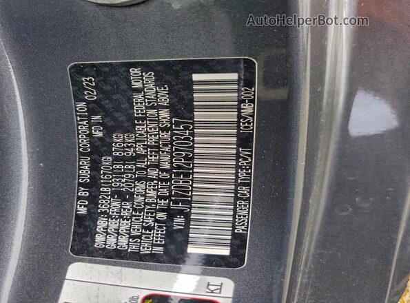 JF1ZDBE12P9703457 2023 SUBARU BRZ Серый Вид подкапотного пространства