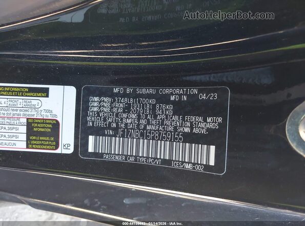 JF1ZNBC15P8759155 2023 TOYOTA GR86 Black Widok komory silnika