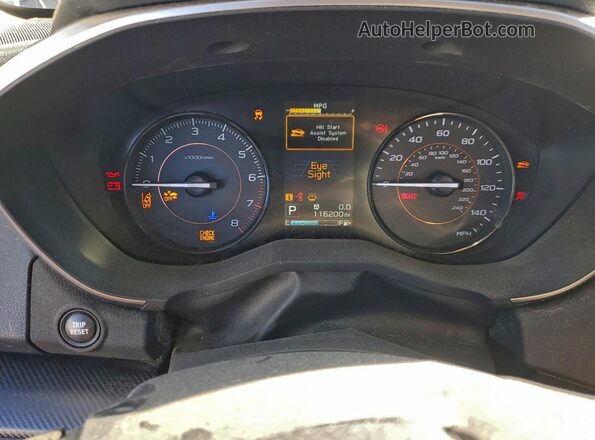 JF2GTAEC0KH229461 2019 SUBARU CROSSTREK Серебряный Вид щитка приборов