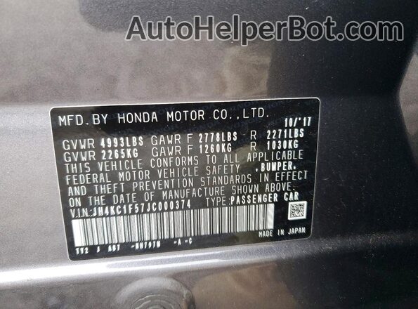 JH4KC1F57JC000374 2018 ACURA RLX Серый Вид подкапотного пространства