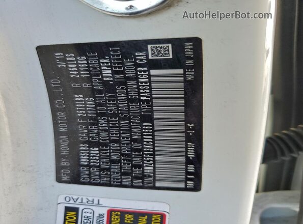 JHMZC5F13KC001560 2019 HONDA CLARITY Белый Вид подкапотного пространства