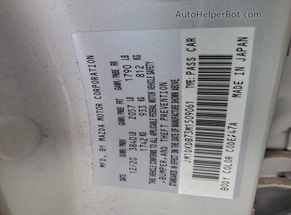 JM1DKDB73M1509061 2021 MAZDA CX-3 Silver Вид наклейки з VIN-кодом