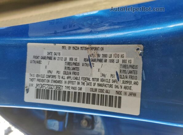 JM1DKFC70G0138901 2016 MAZDA CX-3 Синий Вид подкапотного пространства