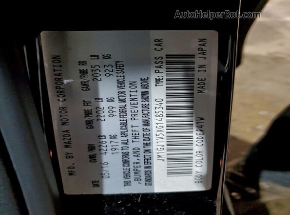 JM1GJ1V5XG1485340 2016 MAZDA 6 Черный Вид подкапотного пространства