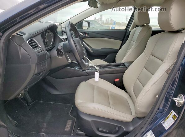 JM1GL1V55H1146495 2017 MAZDA 6 Синий Вид салона спереди