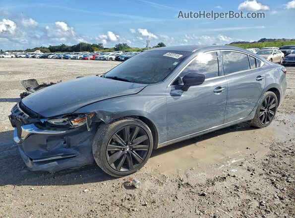 JM1GL1WY4M1615028 2021 MAZDA 6 Серый Передняя левая четверть