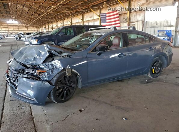 JM1GL1WYXM1618662 2021 MAZDA 6 Blue წინა მარცხენა ხედი სამი მეოთხედიდან