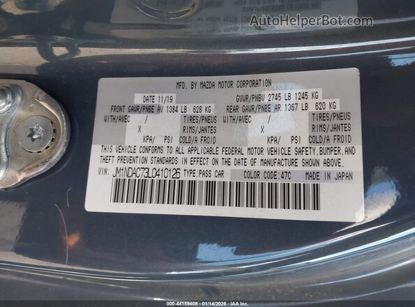 JM1NDAC73L0410126 2020 MAZDA MX-5 MIATA Синий Вид подкапотного пространства