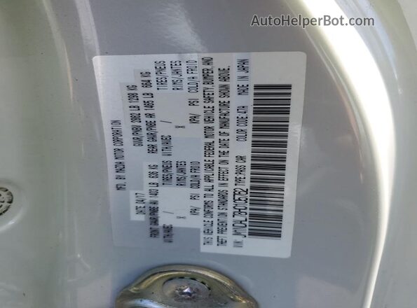 JM1NDAL78H0105762 2017 MAZDA MX-5 White Vista de la etiqueta del VIN