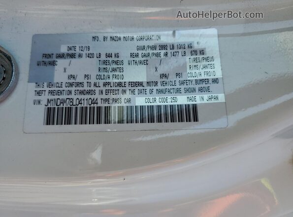 JM1NDAM78L0411044 2020 MAZDA MX-5 Белый Вид подкапотного пространства