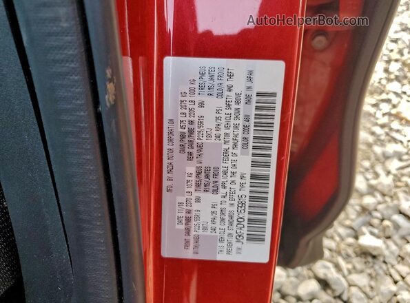 JM3KFADM0K1539815 2019 MAZDA CX-5 Red VIN კოდის სტიკერის ხედი