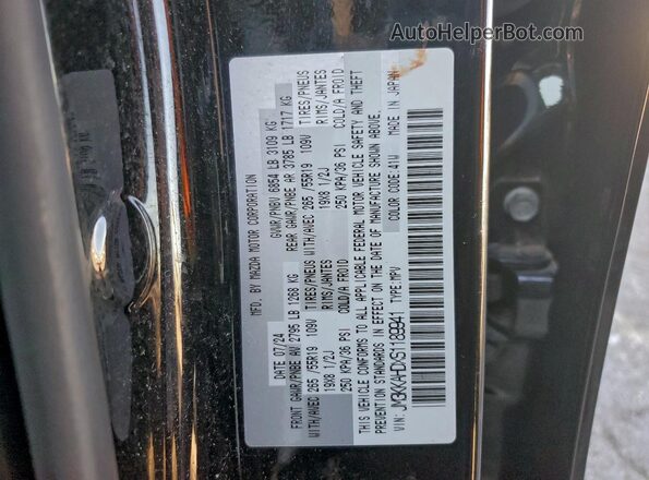 JM3KKAHDXS1189941 2025 MAZDA CX-90 Черный Вид наклейки с VIN-кодом