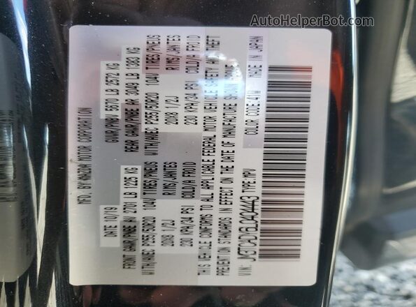 JM3TCADY6L0404443 2020 MAZDA CX-9 Black Widok naklejki z numerem VIN