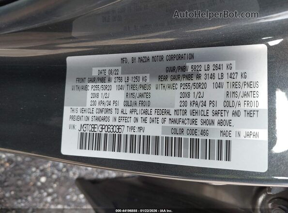 JM3TCBEY3P0630367 2023 MAZDA CX-9 Gray Widok komory silnika