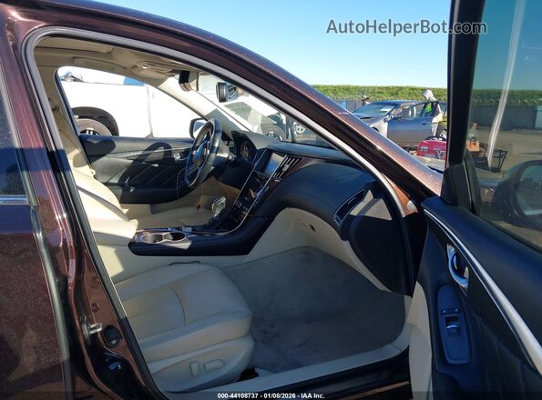 JN1EV7AP7JM353537 2018 INFINITI Q50 Коричневый Вид салона спереди