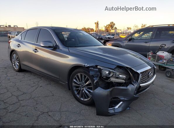 JN1EV7APXKM514237 2019 INFINITI Q50 Серый Передняя правая четверть