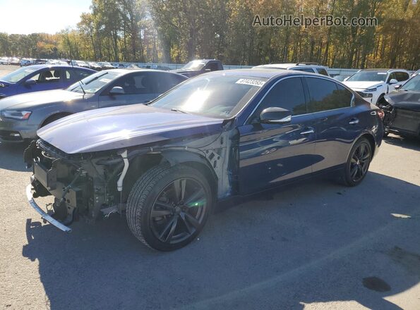 JN1EV7AR2KM590925 2019 INFINITI Q50 Синий Передняя левая четверть