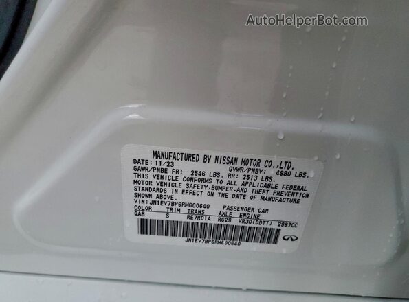 JN1EV7BP6RM600640 2024 INFINITI Q50 Белый Вид подкапотного пространства